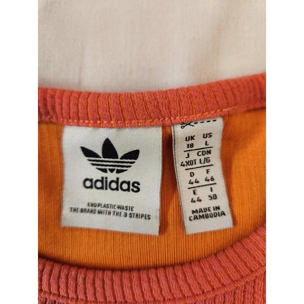 Vintage Adidas Women's Hot Pink Cropped Active Top Size L Long Sleeve Sport Gym‎
